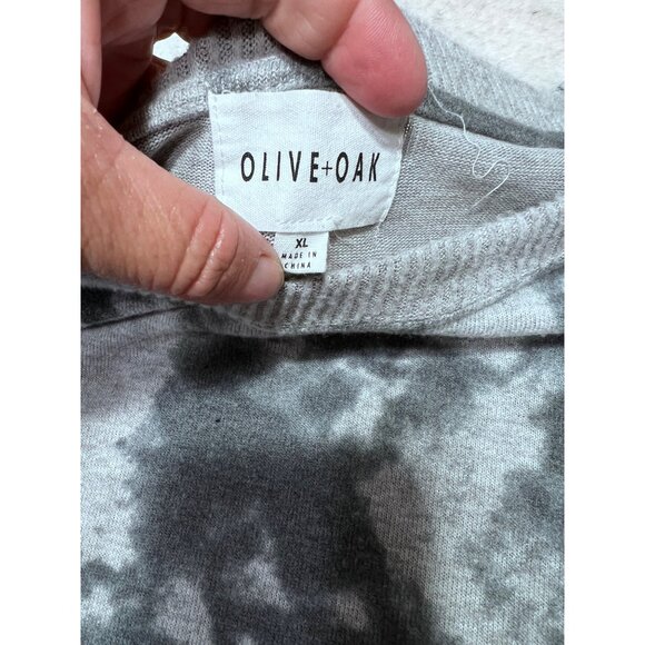Olive + Oak Womens Gray & Black Tie-Dye Pullover Sweater size XL - Picture 3 of 5